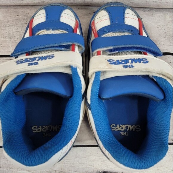 Smurf Sneakers Velcro Straps Kids Size 8 - Picture 4 of 11